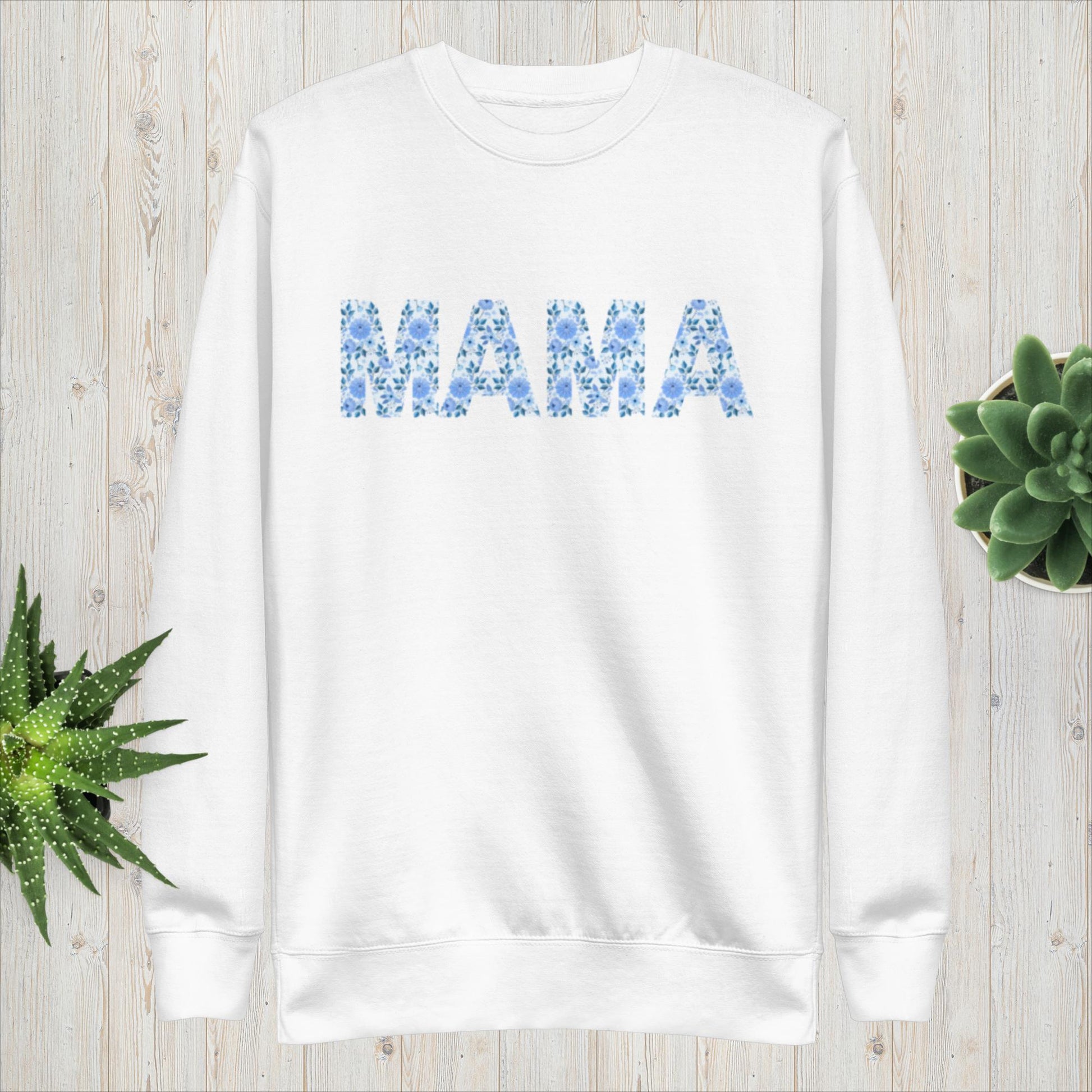 MAMA blue floral sweatshirt - Giggles & Baskets