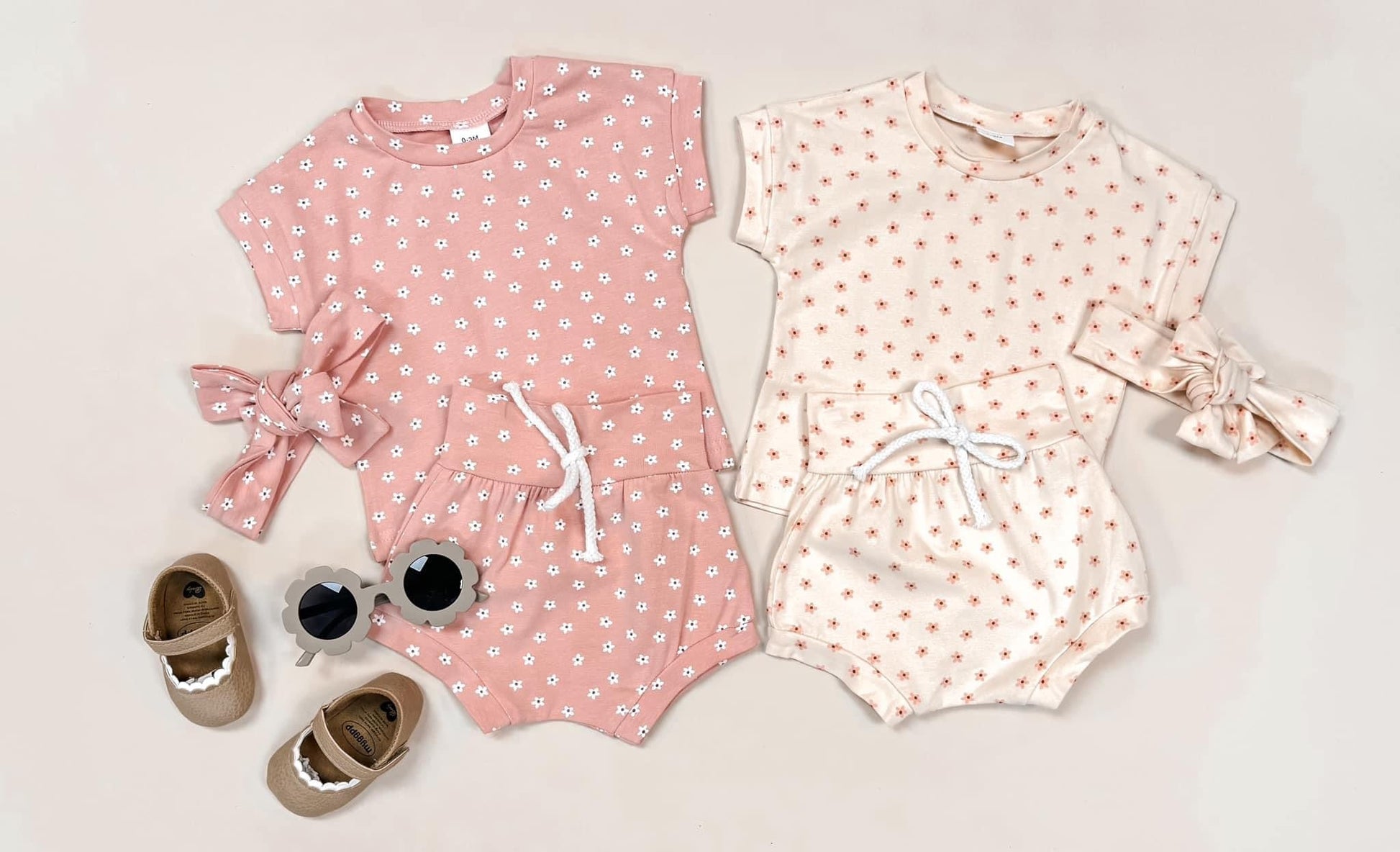 Pink Daisy 3 piece set - Giggles & Baskets