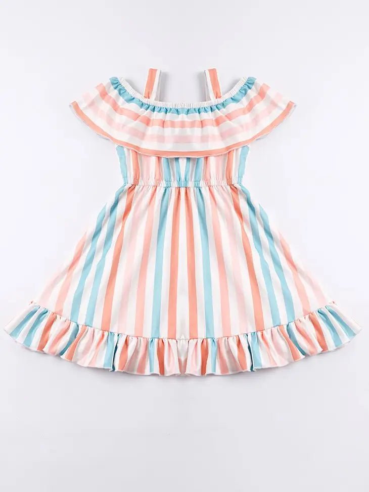 Stripe Ruffle girl dress - Giggles & Baskets