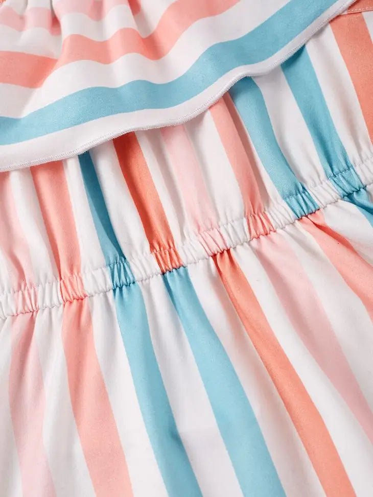 Stripe Ruffle girl dress - Giggles & Baskets